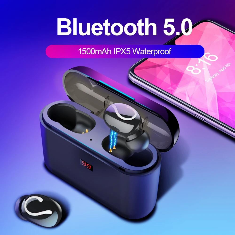 

Bluetooth 5.0 TWS Blutooth Earphone Wireless Headphones for phone Handsfree Sports Earbuds Ture wireless stereo Headphon HBQ-32
