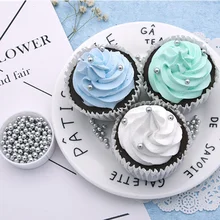 4 мм 7 украшения торта серебро сахар жемчуг брызгает Свадебный шар конфеты 85 г 2 упак