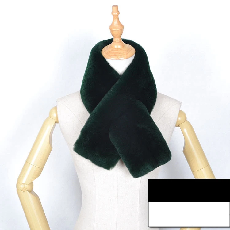 006 бренд Роскошный вязаный женский шарф из натурального меха Рекс воротник теплый для шеи цветные помпоны Снуды оптом и в розницу - Цвет: NO.14 Dark green