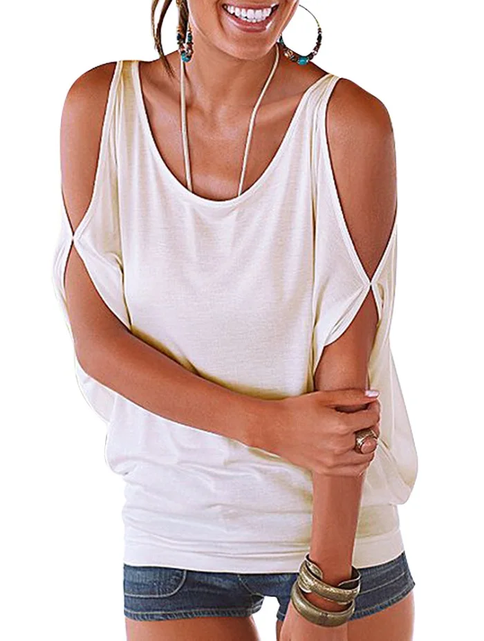 2019 جديد وصول Batwing أكمام الصيف السببية الباردة الدانتيل يصل عودة قمصان المتضخم بلوزات غير مغطية للكتف زائد حجم