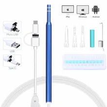 Эндоскоп для чистки ушей 3 в 1 USB HD визуальная Ушная ложка 5,5 мм мини-камера эндоскоп Android PC ушной отоскоп бороскоп