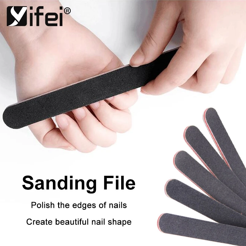 YIFEI Black Sanding Nail File Nail For Manicurel Art DIY Glitter Tools
