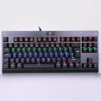 

German Layout Mechanical Gaming Keyboard 7 colour LED light Outemu Blue 88 keys Anti-ghosting Z77