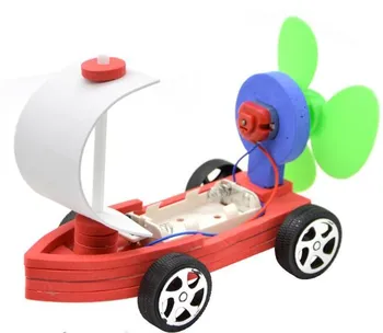 

Electric Windsail Ship Car DIY Assembly Model Toy Set Amphibious Car Science Kid Educational Learning Experiment Toy