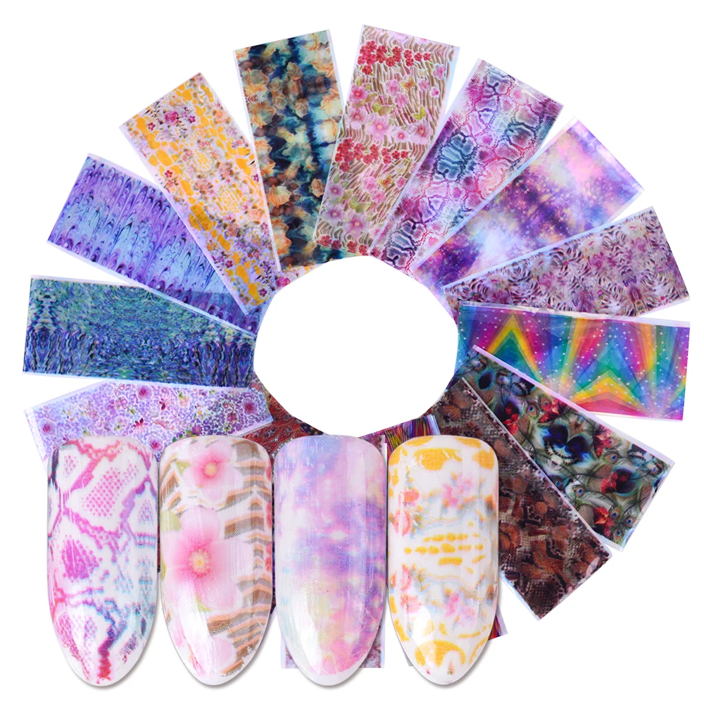 Nail Foils Nail Art Tranfer Stickers Decals Laser Nail Decorations (1)