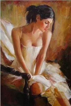 

HIGH QUALITY PORTRAIT OIL PAINTING ON CANVAS :"NUDE GIRL" 24"X36"