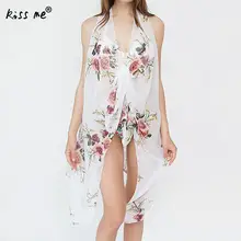 Multifunction Female Cardigan White Printed Beach Cover Up Women’s Tunic Navy Blue Beachwear Cover-Ups Summer Clothes for Women