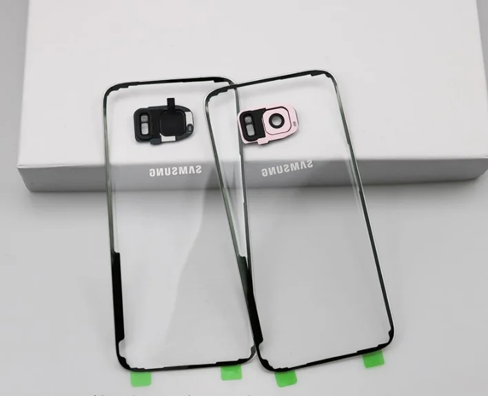 Pink samsung прозрачный кейс на заднюю панель Батарея крышка Стекло Корпус для samsung GALAXY S7 G9300 S7Edge G9350 Батарея задний Чехол - Цвет: Pink