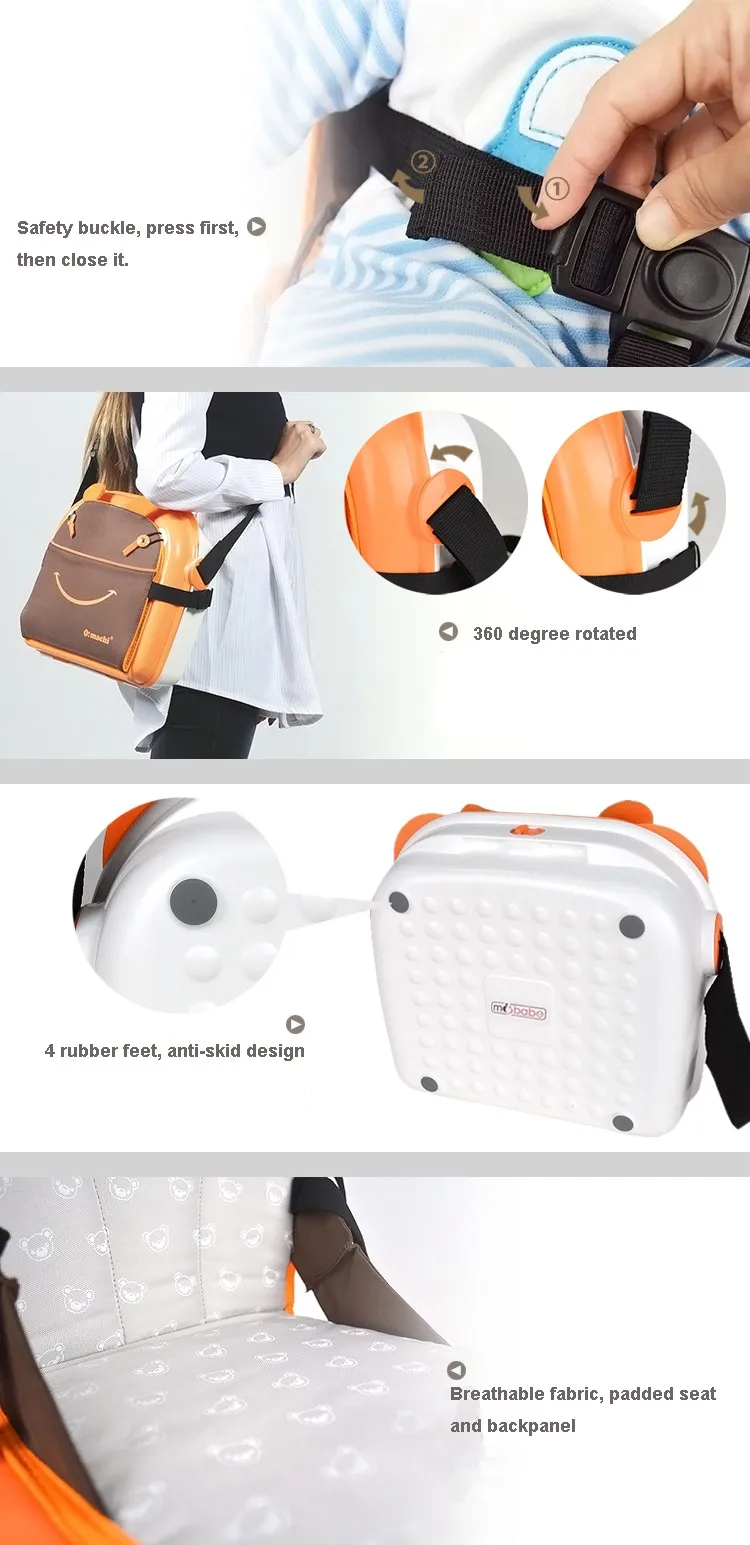 Fashion 2 in 1 Multifuntional Portable Baby Chair Seat Safety Belt Feeding Puff High Chair Harness Cover Diaper Nappy bag 9