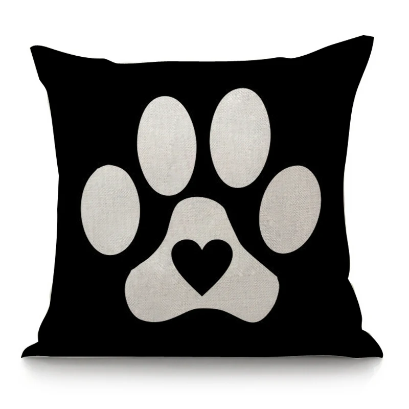 أحب الكلب صور غطاء وسادة الكتان القطن مزيج للمنازل مكتب أريكة 45*45 وسادة القضية وسادة الزخرفية يغطي المخدة