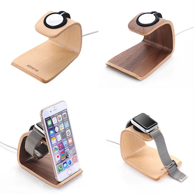 

URVOI holder for apple watch stand display smart home charging stand repair walnut holder keeper charging dock White Birch stand