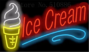 

17*14" Ice Cream NEON SIGN REAL GLASS BEER BAR PUB LIGHT SIGNS display store Restaurant Shop drink food Advertising Lights
