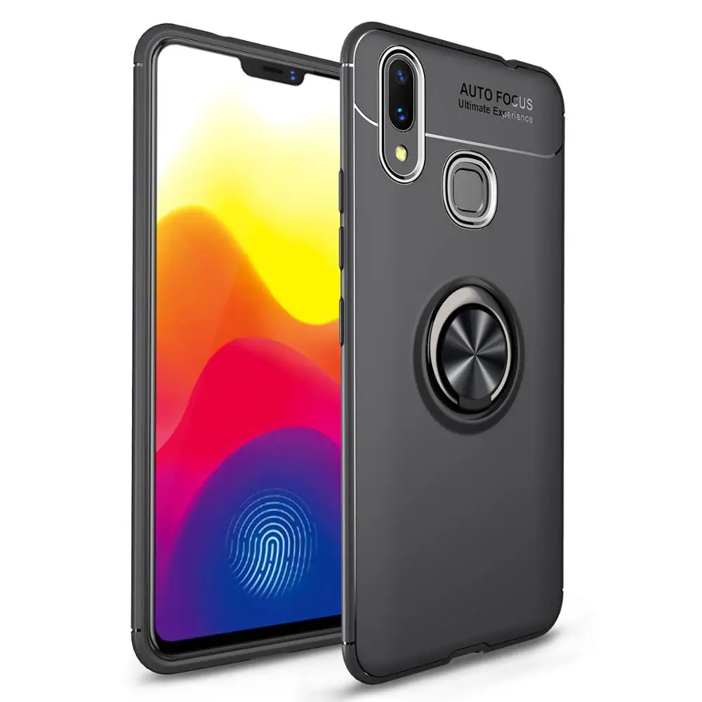 Black Ikrsses чехол для Xiaomi Mi макс 3 автомобильный держатель Магнитный Держатель Кронштейн Стенд палец кольцо ТПУ чехол для Xiaomi Mi Max 3 ТПУ чехол - Цвет: Black