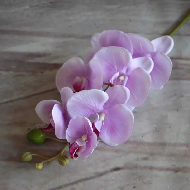 Цветной искусственный фаленопсис, цветок, 10 шт./партия, шелковые цветы, Длина 78 см, искусственный цветок для свадьбы и украшения дома - Цвет: dark purple