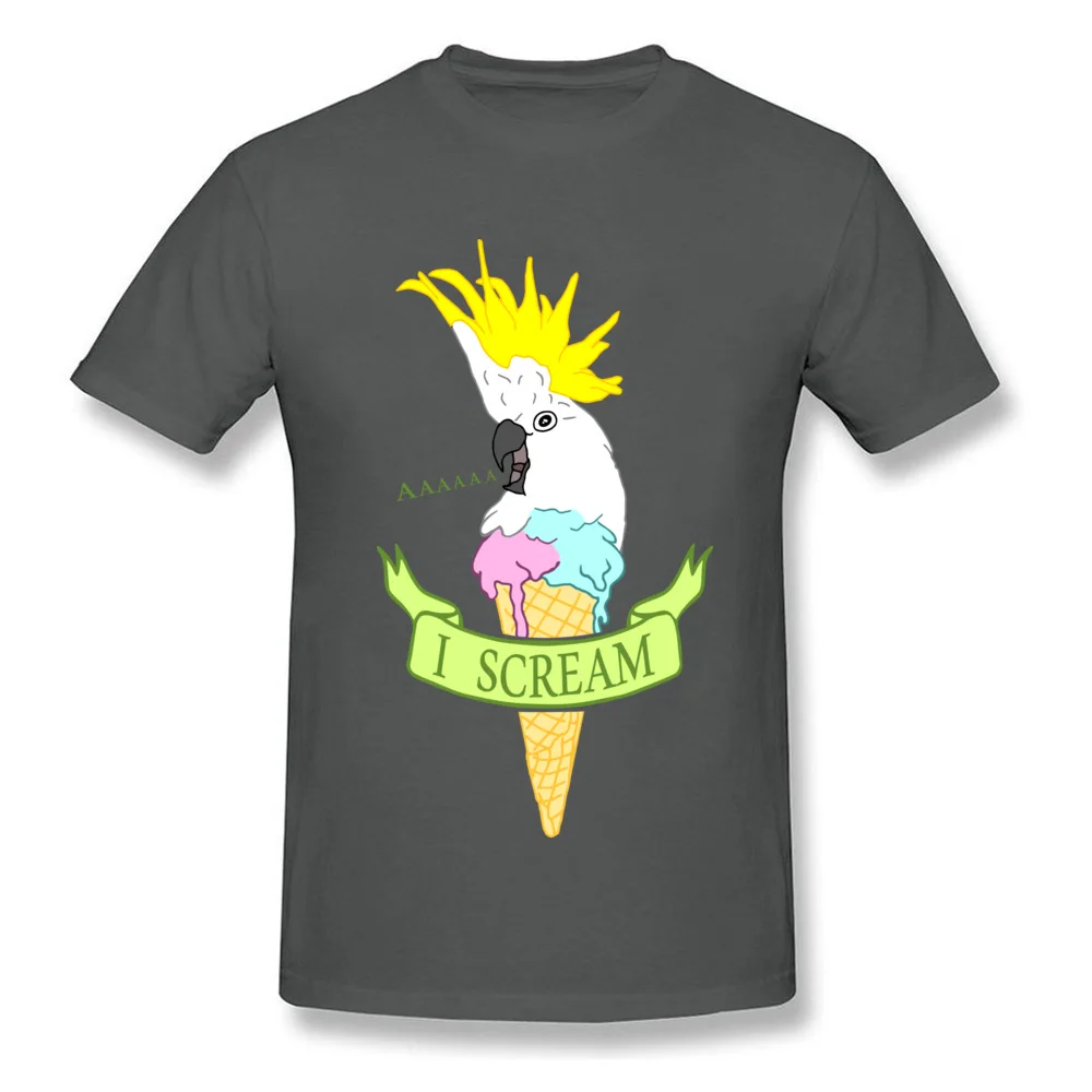 Tops Shirt I scream ice cream cockatoo Summer Short Sleeve 100% Cotton Crew Neck Mens Top T-shirts Birthday T-Shirt Latest I scream ice cream cockatoo carbon