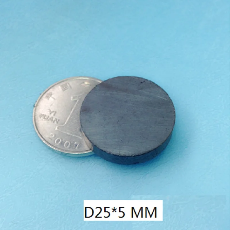 10 шт./лот дисковый Ферритовый Магнит 25*5 мм черный круглый динамик D 25X5 мм Магнит 25 мм x 5 мм