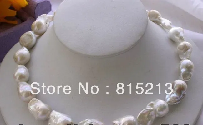 

N341 HUGE 25mm white baroque keshi reborn pearl necklace % Discount AAA