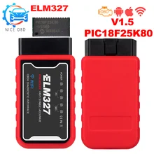 Pic18f25k80 чип мини elm327 WiFi/BT OBDII V1.5 считыватель кодов OBD 2 сканер ELM 327 Wifi диагностический инструмент для iOS/Android