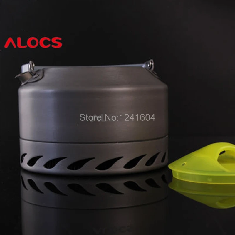 Alocs 0.9l al aire libre Hervidores de agua camping aluminio duro agua té café caldera picnic té cafetera Utensilios de cocina set 200g cw-k07