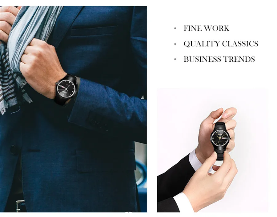 DOM часы мужские из вольфрамовой стали Роскошные Лидирующий бренд наручные 30 м водонепроницаемые Бизнес кварцевые часы модные повседневные спортивные