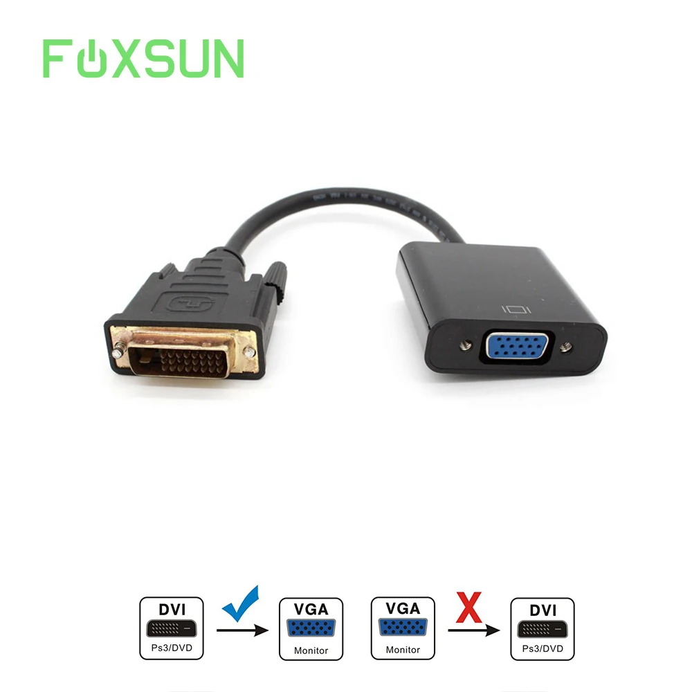 Dvi إلى vga محول ، 1080 وعاء النشطة dvi إلى vga محول محول 24 + 1 ذكر إلى أنثى دعم 60 هرتز و 3d ل dvi أنظمة