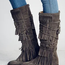 Riband Лидер продаж Для женщин высокие сапоги наездницы по колено высокие ботинки на осень-зиму перекрестные с перекрестной шнуровкой на низком каблуке снаружи обувь высокого качества