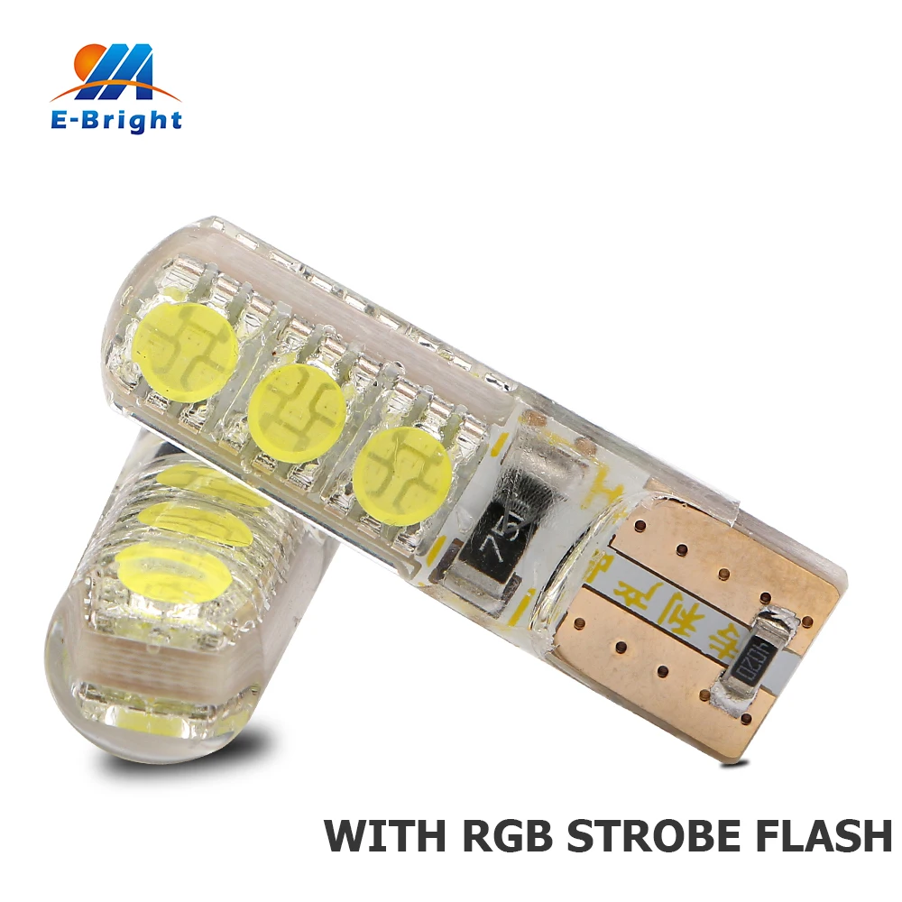 

10 Pieces Car LED T10 194 W5W Canbus 6SMD 5050 Silicone shell LED Bulb No Error Led Parking Fog light Auto No Error car-styling