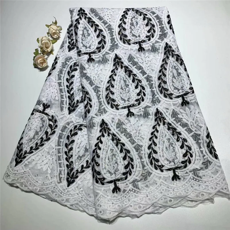 

Latest African Laces Fabrics Embroidered High Quality French Tulle Net Lace Fabric Cheap Nigerian Net tulle Lace 5yards DZ94-12