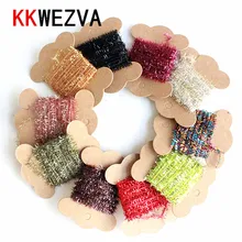 KKWEZVA 10 Colors 10Cards/5M Fly Fishing Tinsel Chenille Crystal Flash Set Fly Tying DIY Flies Flying Fishing Lures Material