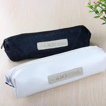 Fashion Canvas & PU leather Pencil Case Pencilcase Supplies School office Pencil Bags Pouch Pen Boxes Student Pen bags Papelaria