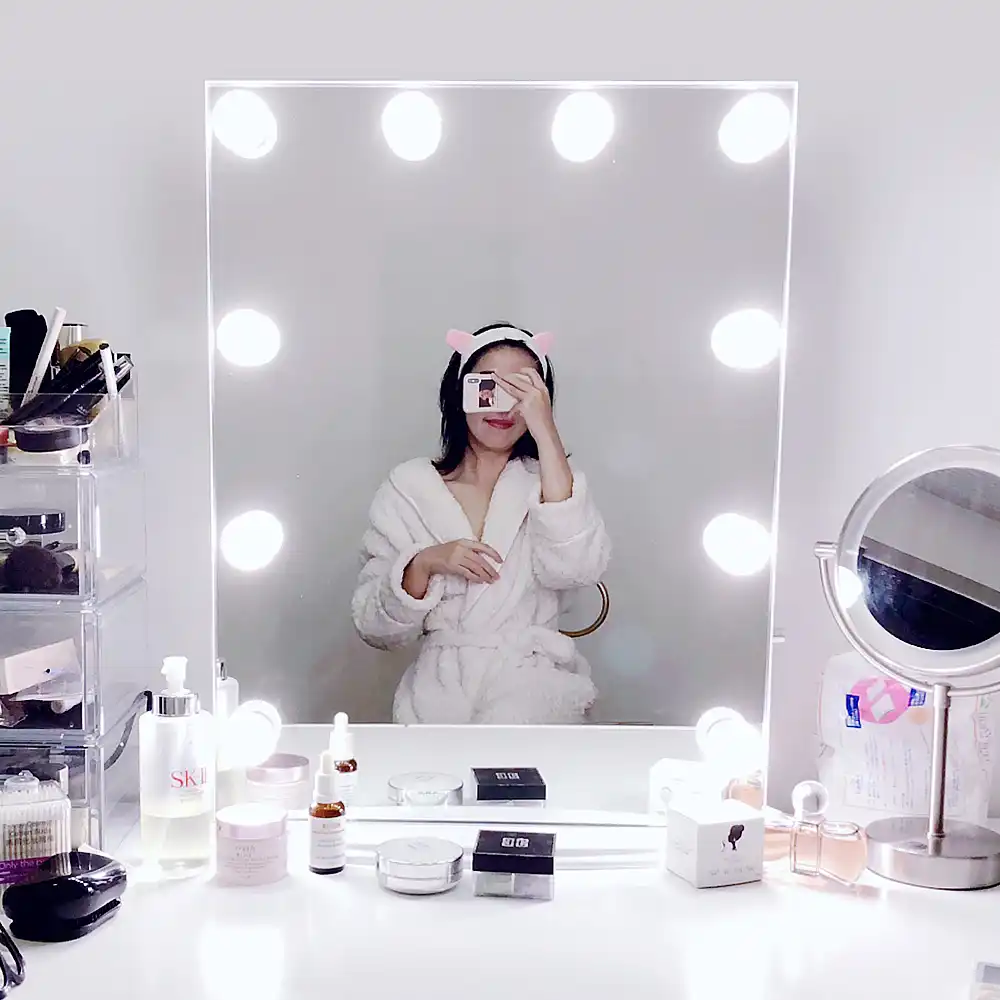 tira de luces led para espejo de maquillaje 10w atenuador fuente de alimentacion enchufe 110v 220v