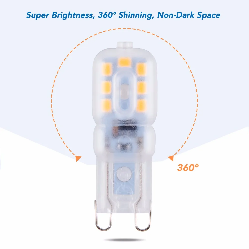 CanLing G9 led 220 В Точечный светильник g9 мини кукурузный 2835 SMD bombilas Led 3 Вт 5 Ampul 240 в