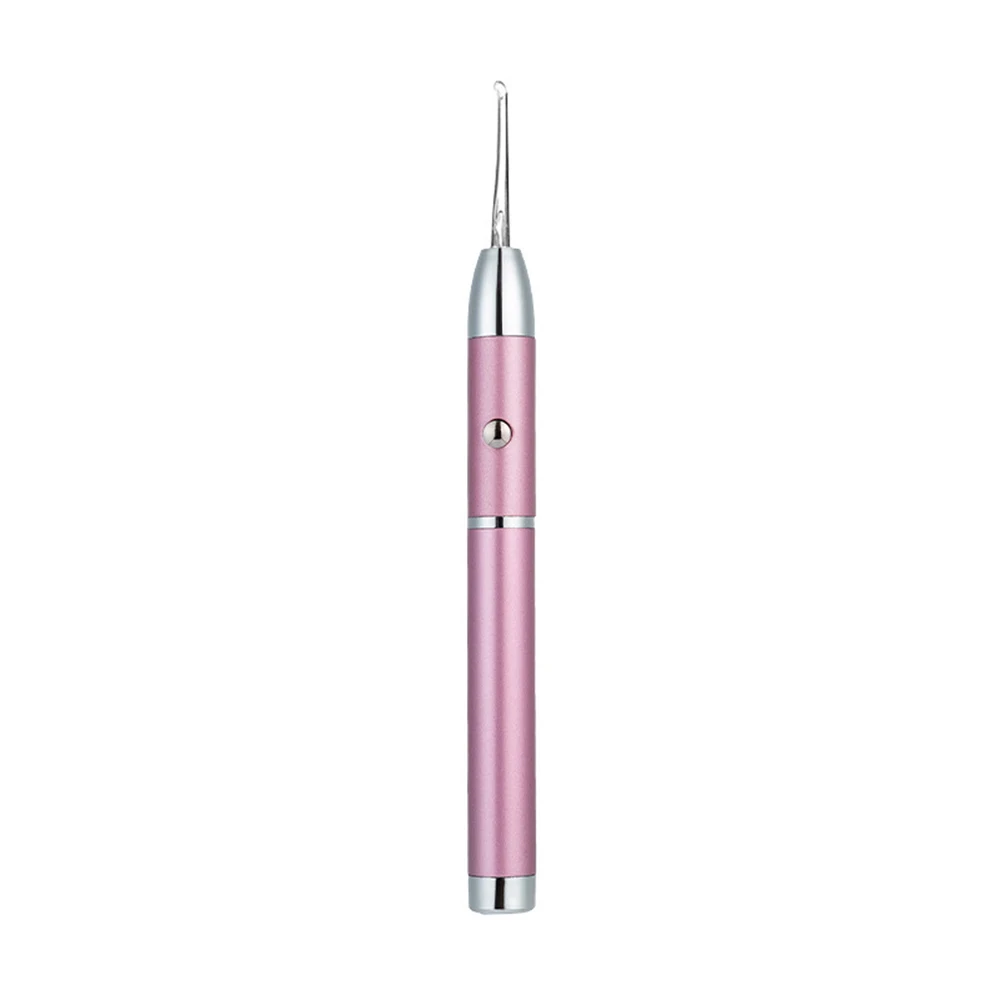 Новое поступление портативная светодиодная USB освещенные инструмент для чистки ушей визуальный ушной Воск Удаление ушной набор чистящих средств - Цвет: Battery Version Pink