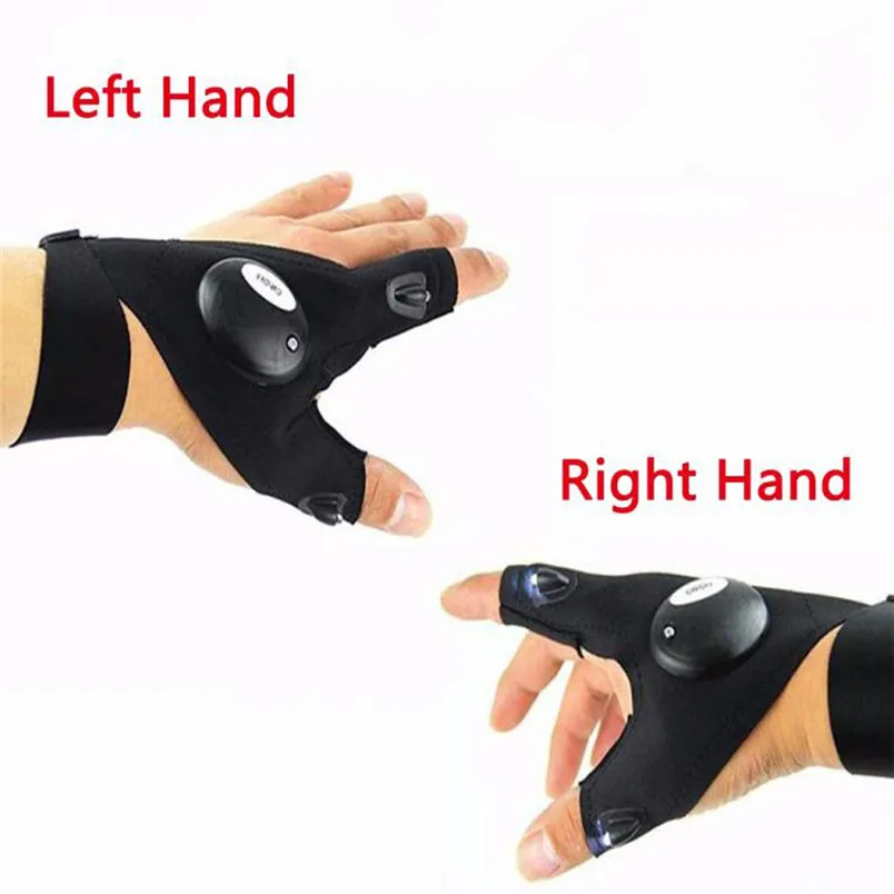 

A Pair of LED Night Fishing with Light Fishing Gloves Waterproof Fishing Glove with LED Light Rescue Tools Outdoor Gear 40NT15