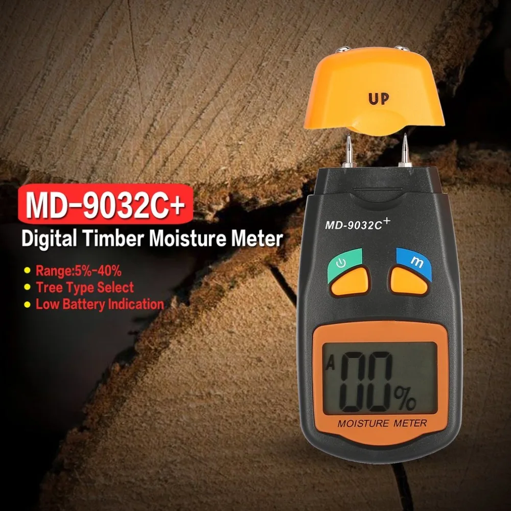 Kopen MD 9032C + Digitale LCD Hout Vocht Vochtigheid Meter Analyzer Hygrometer Timber Vochtige Detector Tester Bereik 5% 40%