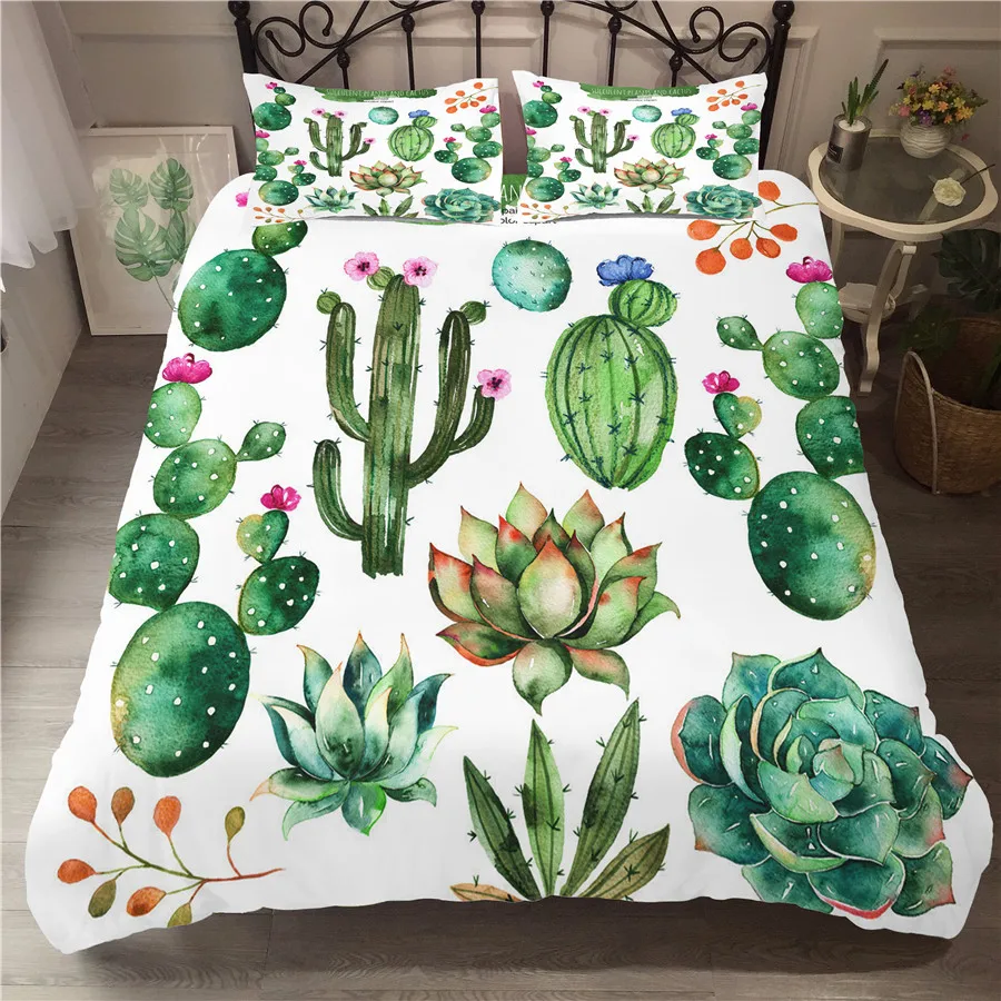 

A Bedding Set 3D Printed Duvet Cover Bed Set Cactus Plant Home Textiles for Adults Bedclothes with Pillowcase #XRZ07