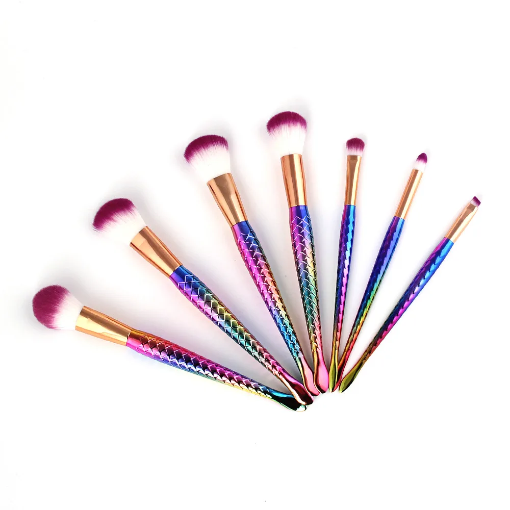 Pro 7pcs Makeup Brushes Set Powder Foundation Eyeshadow Eyeliner Lip