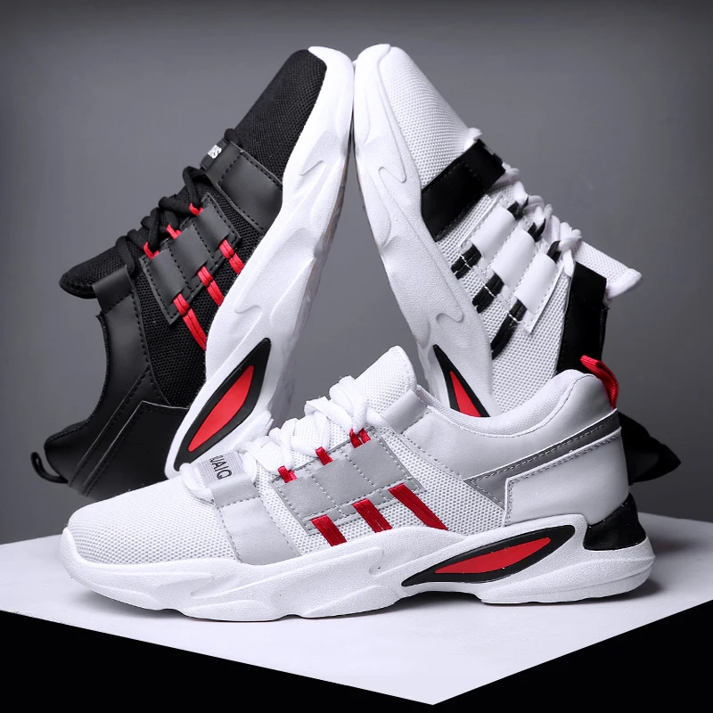

Sufei Men Summer Spring Running Shoes Mesh Jogging Gym Lace up Light Comfortable Walking Outdoor Sports Sneakers