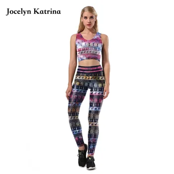 

Jocelyn Katrina 2pcs/Set Women Tracksuits Sport Suits 3D Floral Print Yoga Set Gym Fitness Jogging Clothing Sports Bra Leggings