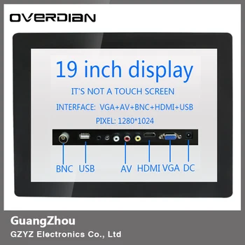 

19inch/19"VGA/HDMI/BNC/AV/USB Interface Industrial Control Lcd Non-Touch Screen Monitor Metal Shell Buckle Fixed 1280*1024