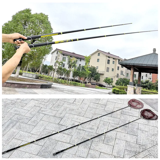 Red de pesca con mango telescópico plegable, malla duradera para aterrizaje de peces, duradera, extensible, 2,1 m, 3 m, 3,6 m y 4m Red de pesca con mango telescópico plegable, malla duradera para aterrizaje de peces, duradera, extensible, 2,1 m, 3 m, 3,6 m y 4m