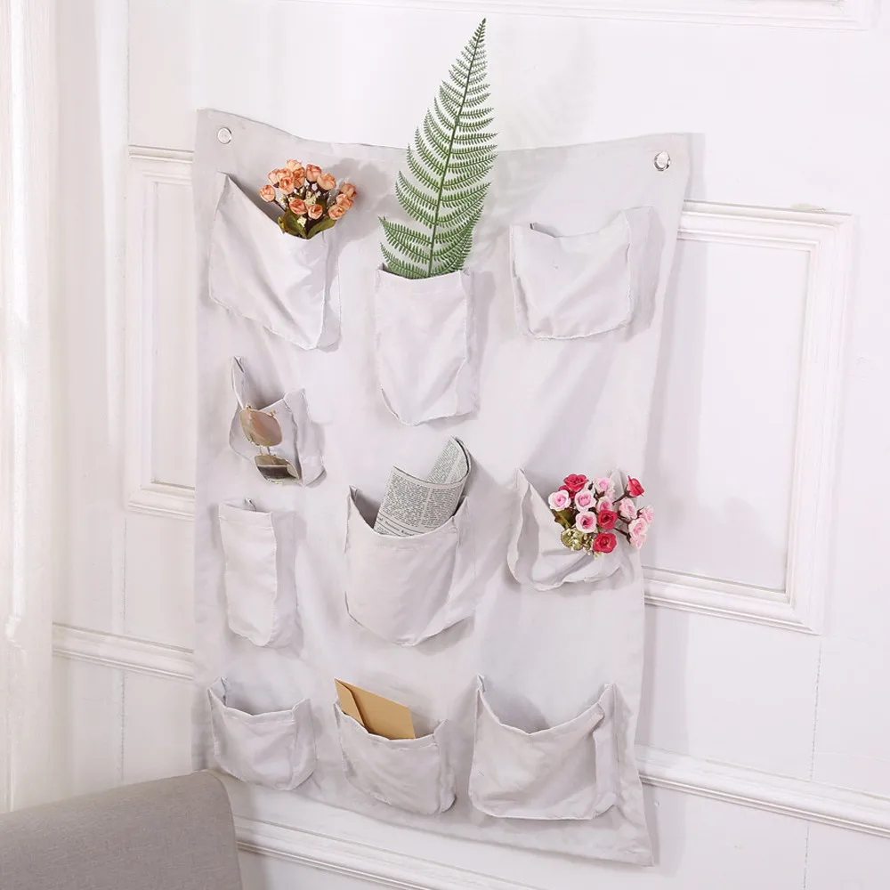 10 Pocket Hanging Toiletry Portable Multi layer Cotton Laundry Wall