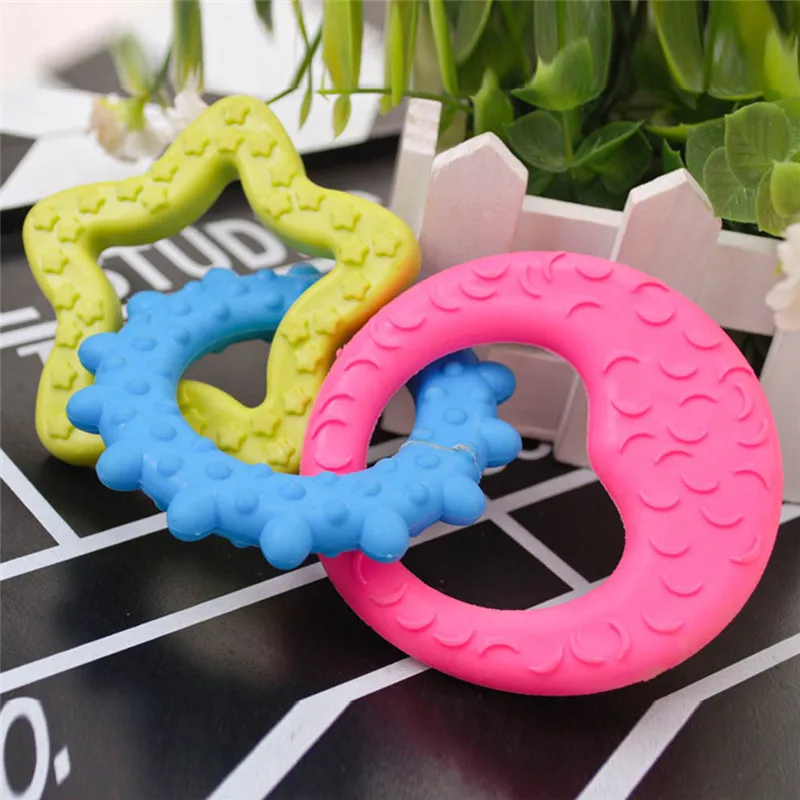 Three color rings Barbed ring Pet Toy TPR Rubber Dog Chew Toys Dog Bite