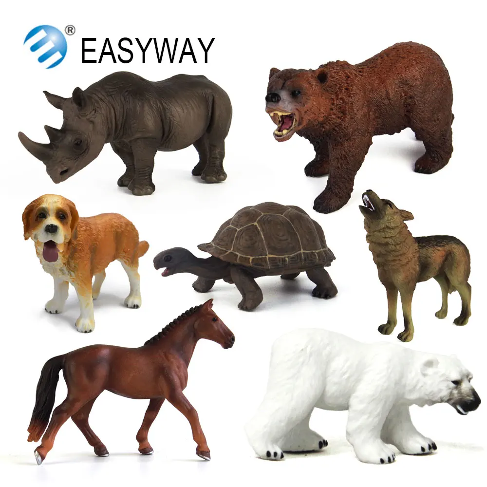 لعبة أطفال من Easyway موديل حيوانات الغابة الحقيقية أشكال مجسمة