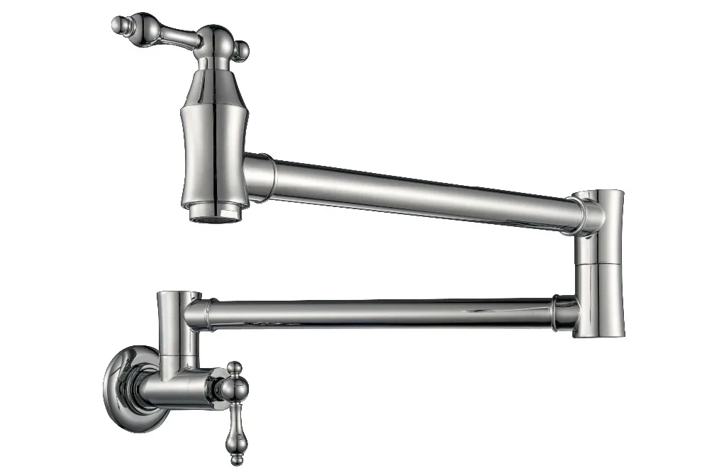 

Free ship Wall Mounted solid Brass single cold Pot Filler faucet tap, Double Joint Spout Chrome Wall Mounted Kitchen Faucet NEW