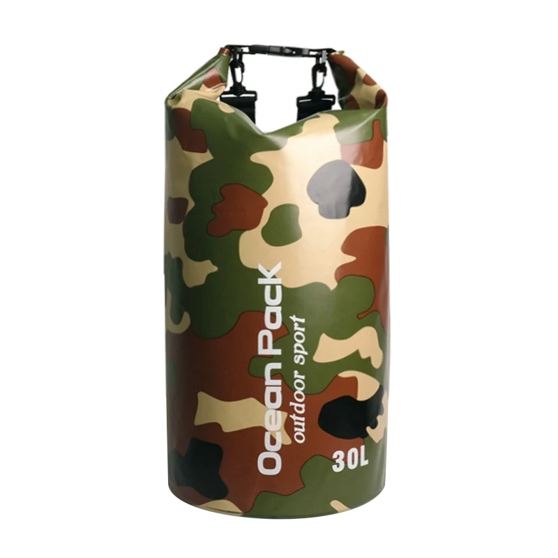 

Camouflage Pack Swim Waterproof Drift Bag PVC Bucket Package Water Proof Backpack Bag Beach Diving Bag