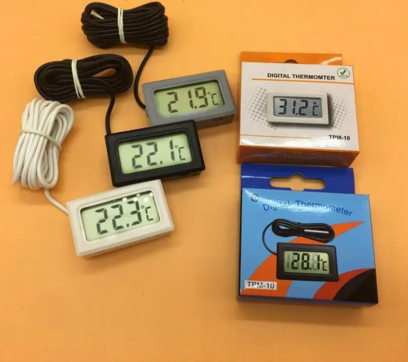 TPM-10 LED Digital display thermometer for fish tank Mini refrigerator Embedded vehicle-mounted animal thermometer digital led display thermometer