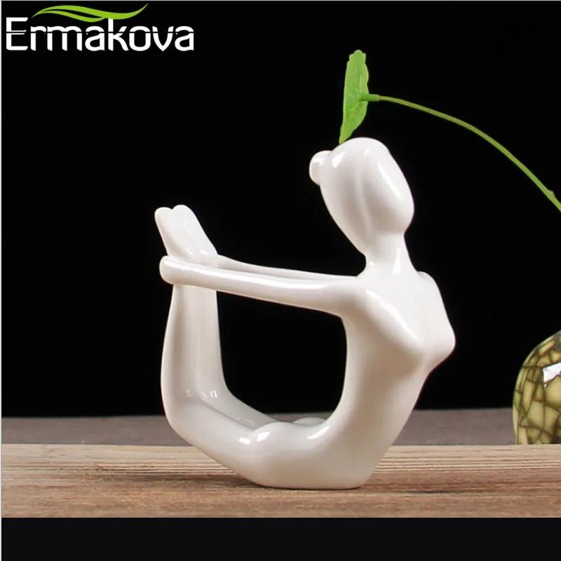 ERMAKOVA Porcelain Ceramic Yoga Pose Figurine Meditation Room Yoga