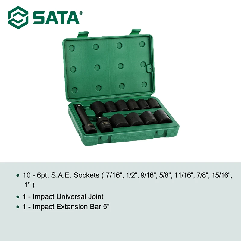 SATA 12 шт. 5 мм пневматическая втулка Метрическая флейта 7/16 дюйма 1/2 9/16 5/8 11/16 3/4 09008