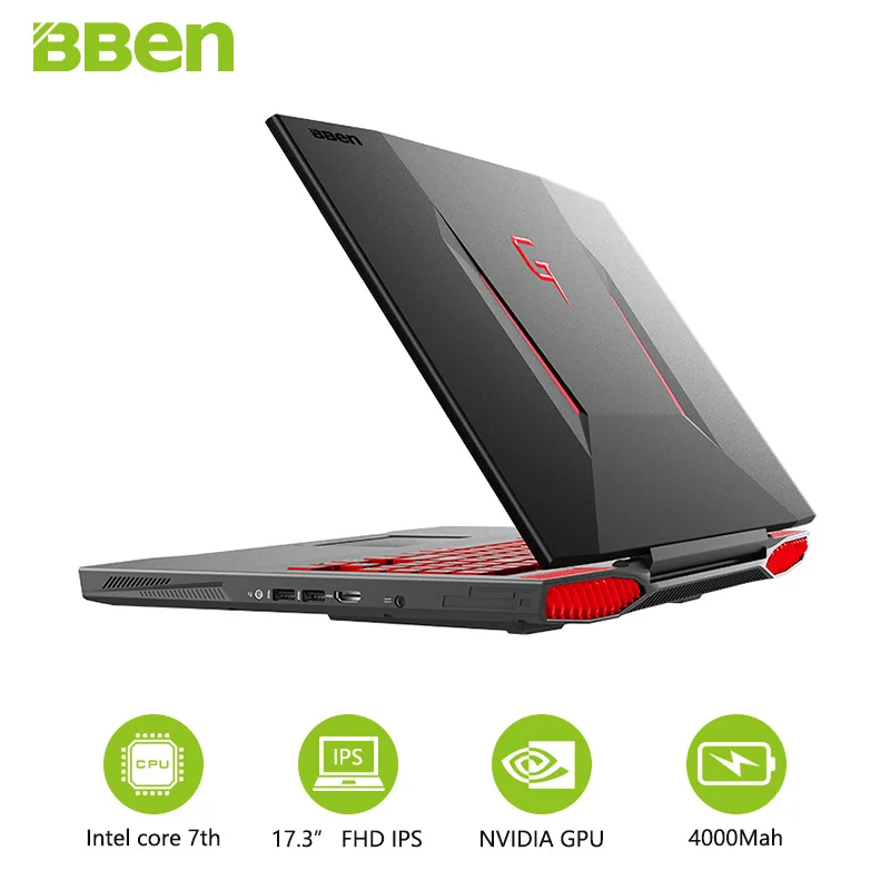Ноутбук Bben, Windows 10, Intel Core, i7-7700HQ, четырёхъядерный, 17,3 дюйма, IPS экран, 32 ГБ, DDR4 RAM, M.2, 512 Гб SSD, 2 ТБ, HDD, ноутбук Ноутбук Bben, Windows 10, Intel Core, i7-7700HQ, четырёхъядерный, 17,3 дюйма, IPS экран, 32 ГБ, DDR4 RAM, M.2, 512 Гб SSD, 2 ТБ, HDD, ноутбук